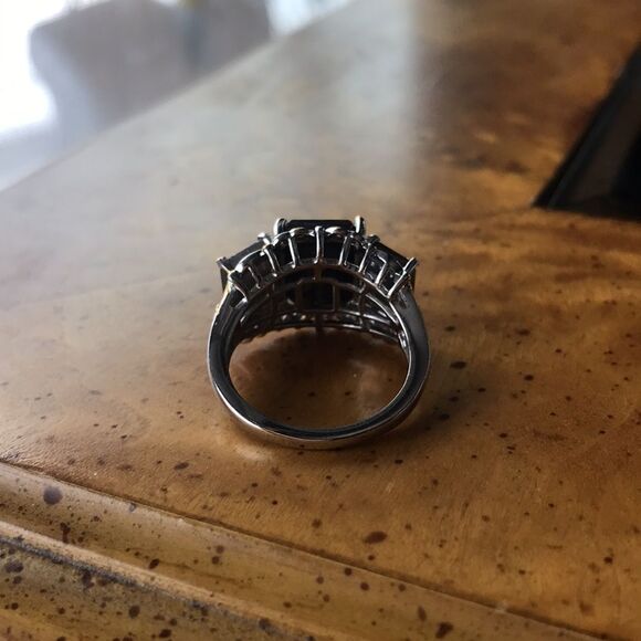 Natural Silver Sapphire Sterling Silver Ring Size 7 - Picture 6 of 8